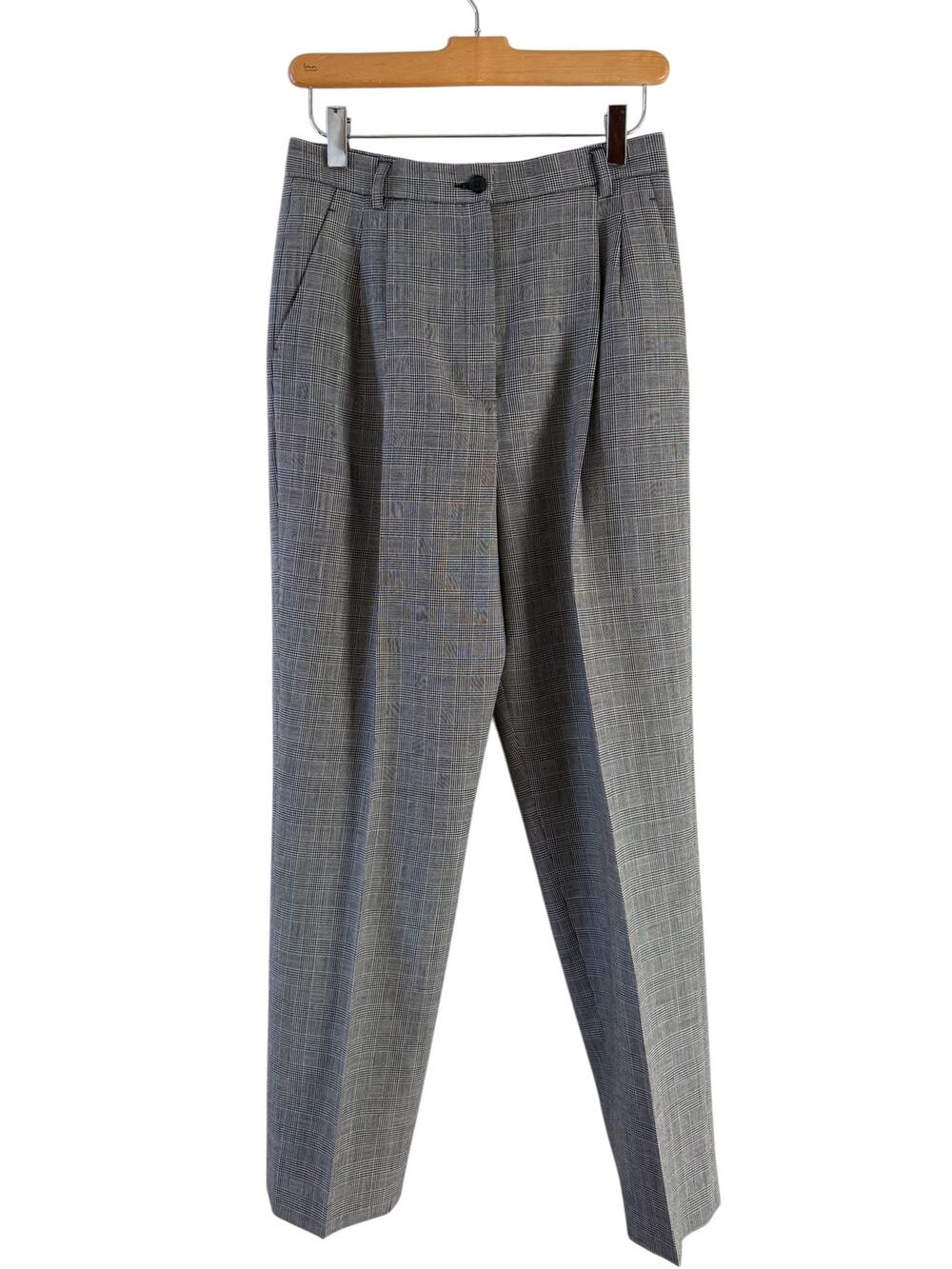Vintage Pendleton High Waisted Wool Pants Black White Houndstooth Print